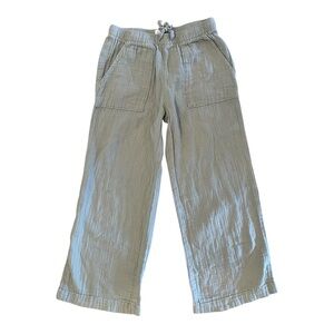Gap Girls 100% Cotton Drawstring Pants Light Green Size 8 Linen Feel